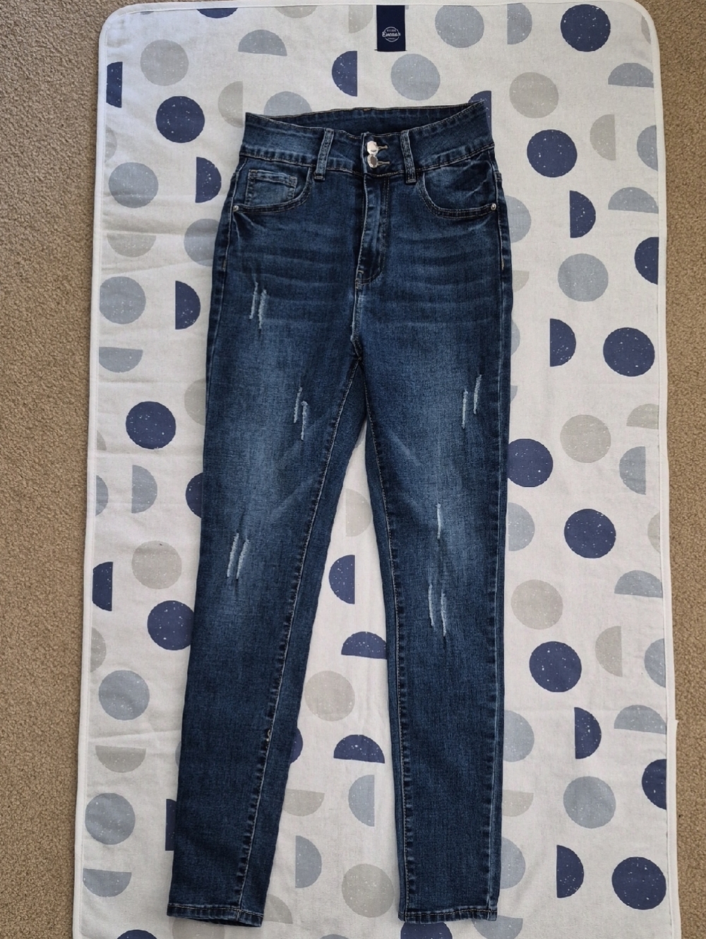 Dark Blue High-Waist Skinny Jeans - Women's Size 2